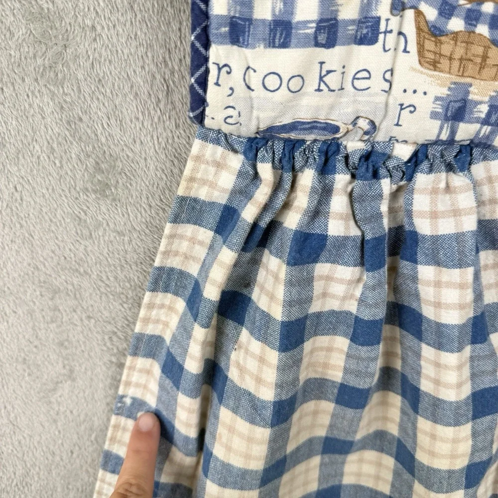 Hanging Decorative Towel Hot Pad Cookies Baking Plaid Button Vintage Cottagecore